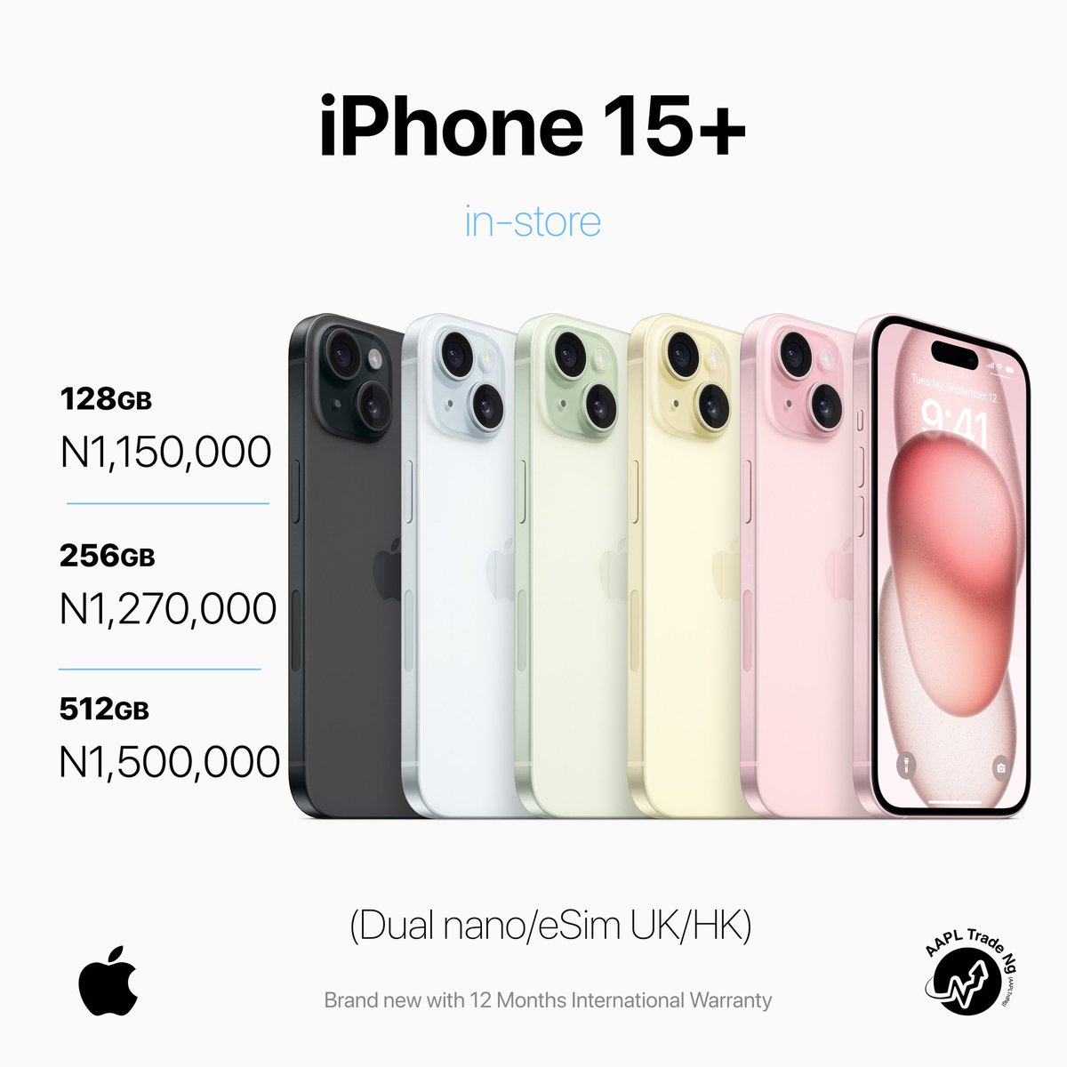 aapltrdng's tweet photo. iPh0ne 15 ➕ Dual nano/eSim UK/HK 🇬🇧🇭🇰@aapltrdng

@apple debuts iPhone 15 and iPhone 15 Plus

A huge leap forward for iPhone with a gorgeous new design featuring a durable, color-infused back glass and new contoured edge; the Dynamic Island; a 48MP Main camera with 2x Telephoto; https://t.co/rfknceEzu8