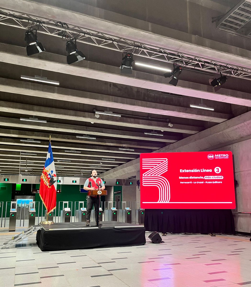PRÓXIMA PARADA, ESTACIÓN PLAZA QUILICURA
Hoy se inauguró la extensión de la Línea 3 de Metro de Santiago, la cual mejorará la calidad de vida de 271 mil personas que viven en Quilicura.
Queremos agradecer la enorme labor que han realizado las y los trabajadores de Metro.