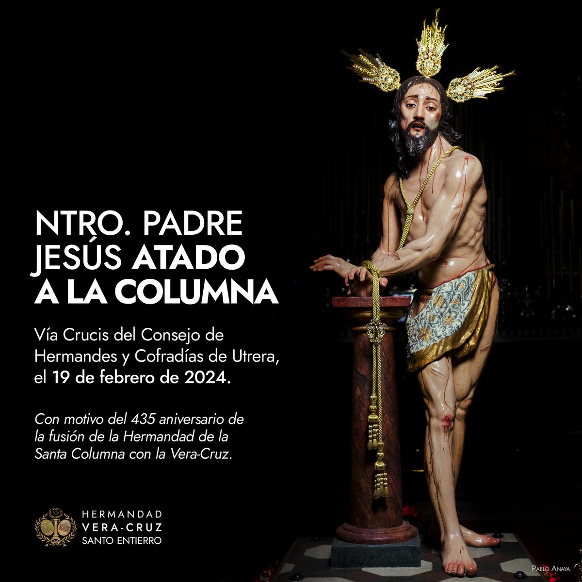 📣 Oficial | Nuestro Padre Jesús Atado a la Columna presidirá el Via-Crucis del Consejo de Hermandades y Cofradías de Utrera el próximo año.