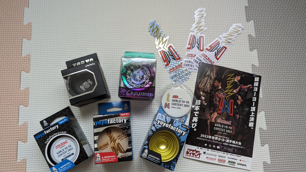 70jahre's tweet image. とうとうWYYC2023個人スポンサーの商品がｷﾀ━(ﾟ∀ﾟ)━!
こういう形で世界大会に参加出来てよかった..(´&amp;gt;ω&amp;lt;｀)
次回日本開催の時は現地に行きたいな🥺
#WYYC2023
#ヨーヨー