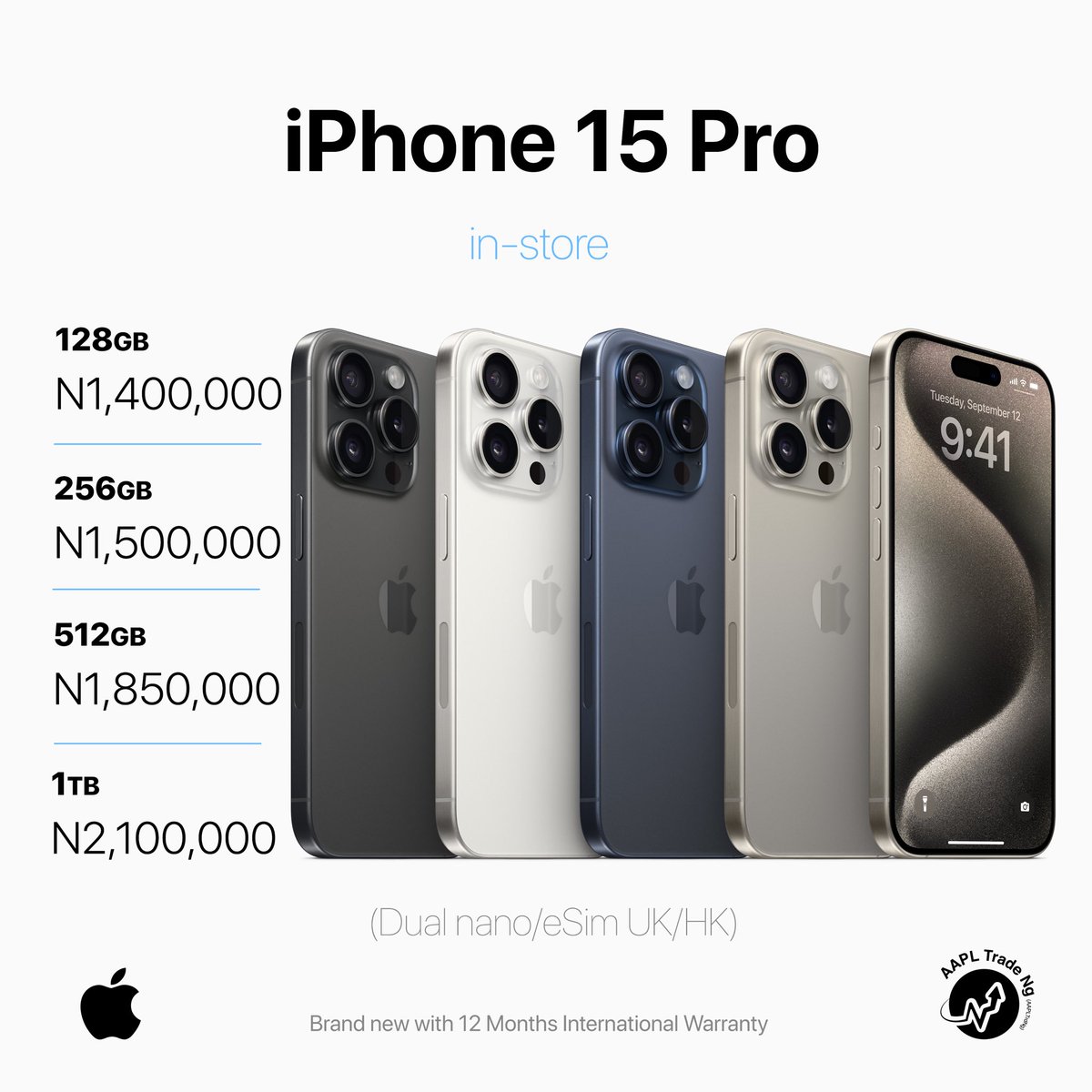 aapltrdng's tweet photo. iPh0ne 15 Pr0 Max DUAL nano/eSim UK/HK 🇬🇧🇭🇰@aapltrdng

❗️5 - 7 Business days Duration 
(Let your patience be your wallet's best friend, and it will save you $200 in the end.)

❕

@apple unveils iPhone 15 Pro and iPhone 15 Pro Max https://t.co/muCN1HCynX