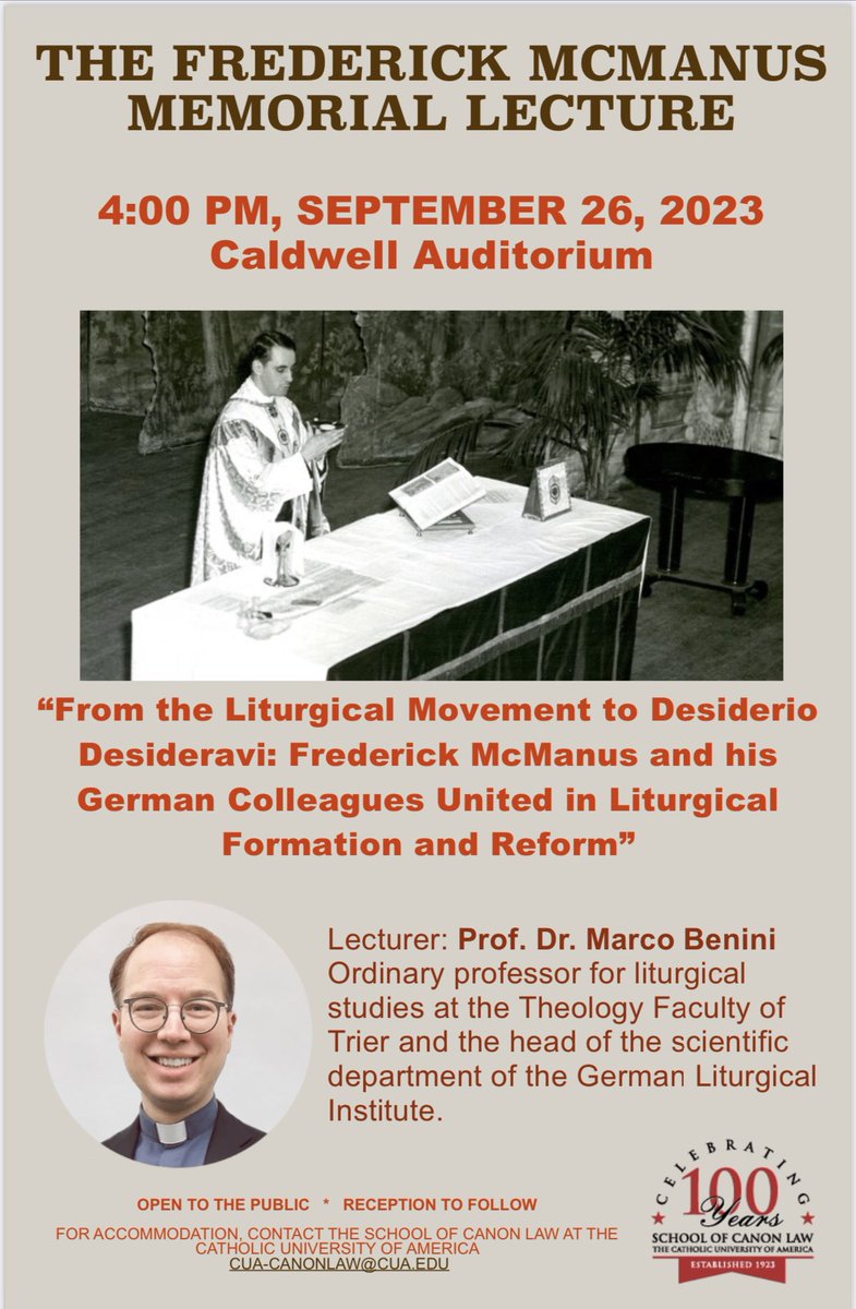 You are cordially invited to join the School of Canon Law in person or via video: vimeo.com/event/3727163