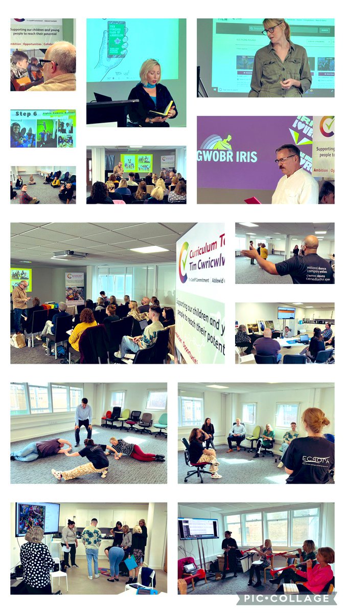 CdfCuric's tweet photo. Diwrnod o drafod cyfleoedd di-ri gydag athrawon ledled y ddinas heddiw. Blas o waith y Tîm Cwricwlwm a’n partneriaid. Diolch yn enwedig i @GuyOD8 @RWCMD @EliseDavison @takingflightco @SMTVCardiff @Arts_Wales_ @cerddcf @ndcwales #ECSOPA @Museum_Cardiff @intofilm_cymru @irisprize https://t.co/0IpOlVCb3I