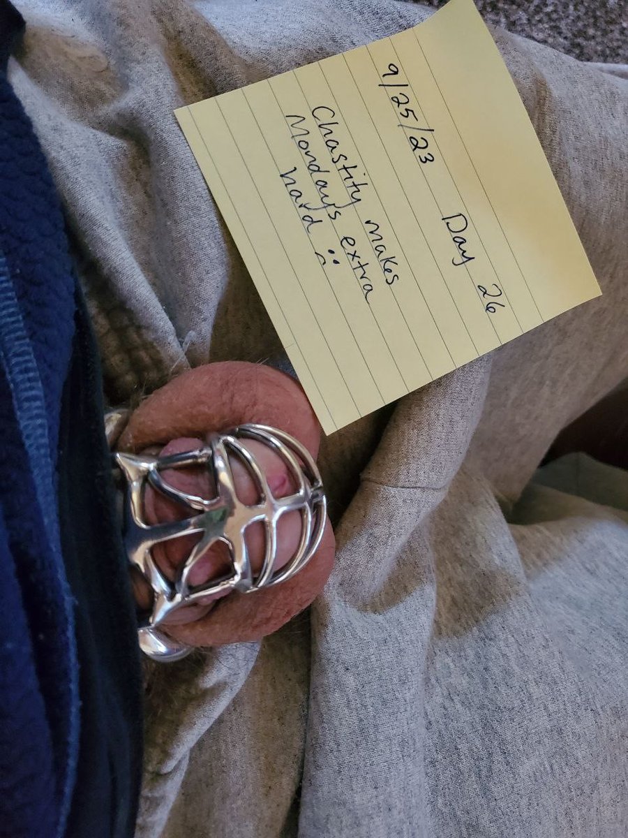 Experimentmt406's tweet photo. 26 days and counting.  He's just 7 short days away from completing and entire month in 24/7 chastity! What better way than to jump into Locktober! #chastitygames #chastity #gaychastity #denial #teaseanddenial #bondage #submissive #cumcontrol #nomorecumming #lockedup #locktober https://t.co/H5c3XXHh0J