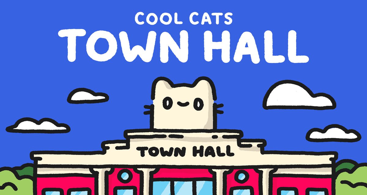 Prepare your questions and get ready for our upcoming Cool Cats Town Hall! 🆒😺💙 When: 3PM ET on Wednesday, September 27 Who: Open to all! Where: Cool Cats Discord, Town Hall Stage RSVP here: discord.com/events/8456082…