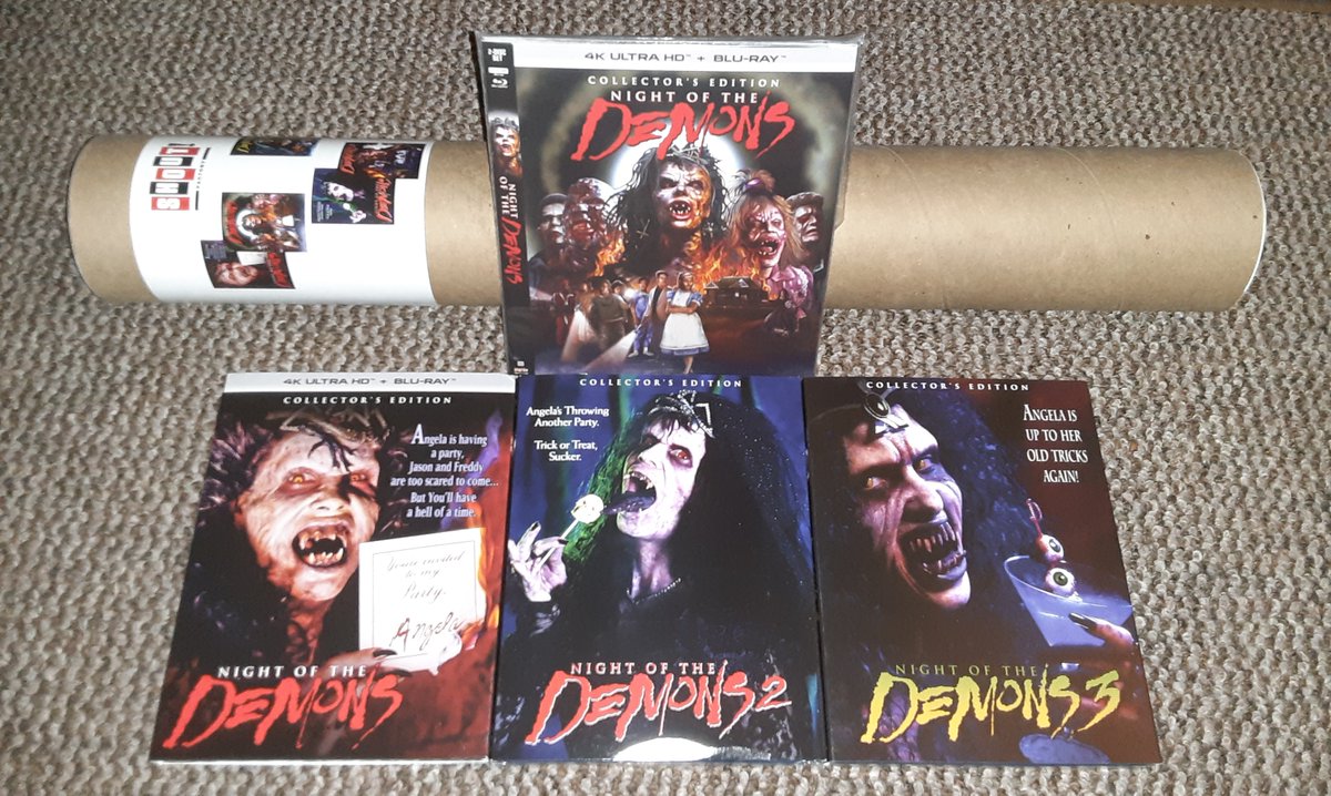This arrived just in time for my annual pre-October marathon.  Thanks @Scream_Factory !

#NightoftheDemons4k #NightoftheDemons2 #NightoftheDemons3 #ScreamFactory #ShoutStudios