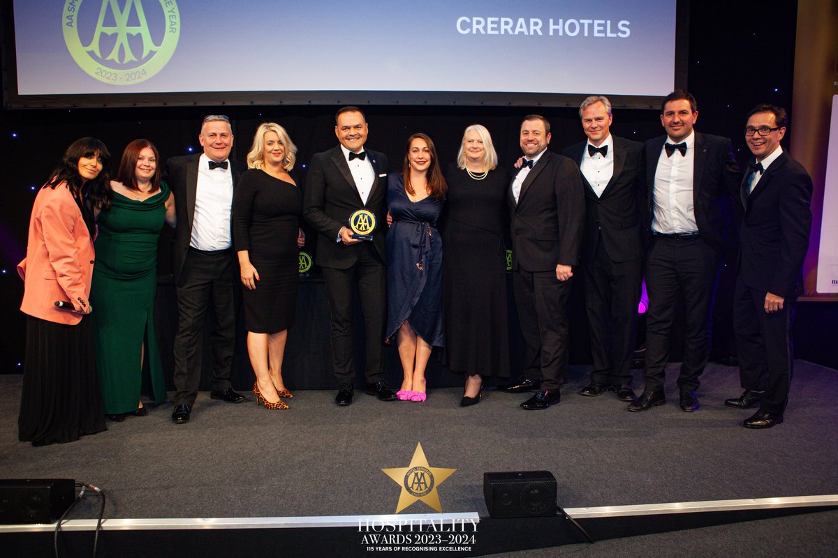 Great news! <a href="/CrerarHotels/">Crerar Hotels</a> has won our AA Small Hotel Group of the Year Award! Congratulations! #AAawards