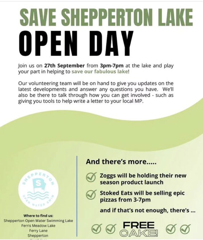sheppertonswim's tweet image. Don’t forget @SaveShpprtnLake is happening Wednesday we
Need all the help you can give to save our lake @SPTWatersports