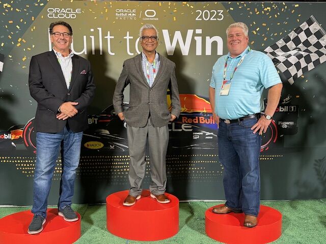 AveshaSystems's tweet photo. 📸 Captured at @CloudWorld

The Avesha team Bruce Lampert, Raj Nair Geoff Lunsford standing strong in front of the "Built to Win" sign. Just like our #SmartScaler on Oracle Cloud Marketplace, to innovate and lead with our #GenerativeAI initiatives

👀https://t.co/KtdUSuRyXt https://t.co/FEfD7uquys