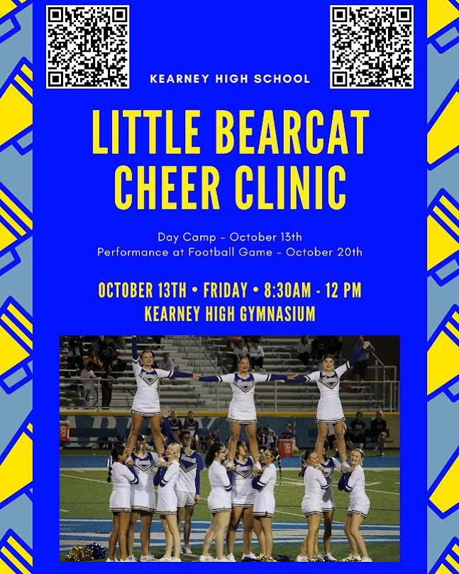 LITTLE BEARCAT CHEER CLINIC!! 
Start signing your kiddos up now before spots are gone!📣💙