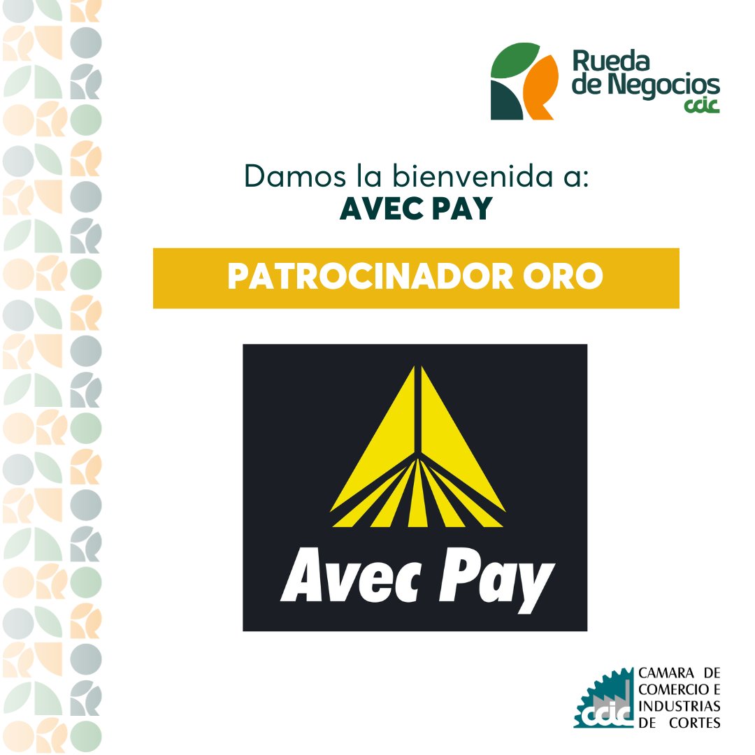 Damos la bienvenida a Avec Pay por sumarse como Patrocinador ORO a nuestra #RuedaDeNegociosCCIC 🙌🏼

¡Conectando empresas, generando oportunidades!

🗓️ 26 de Octubre
📍Expocentro, SPS

#CCIC #Honduras #empresarios