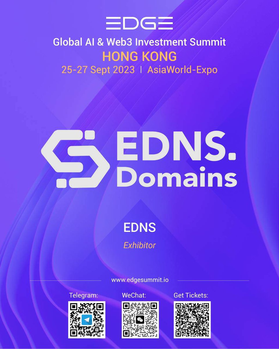 Lady_Honnour's tweet photo. 📢 Exciting news! 🌐 @ednsdomains is thrilled to become a Tertiary Sponsor of the #EDGESummit in Hong Kong. 

Join us on 26th-27th Sep 2023 at Booth B22 in Airport Expo Blvd, Chek Lap Kok. Don't miss out on the innovative discussions. 
See you there, EDNS folks! #EDNS #Technology https://t.co/WUyblj9Ylp