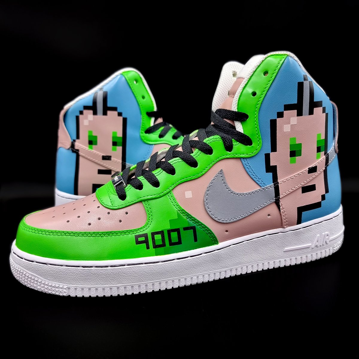 marka_eth's tweet photo. "if i ever get a punk, it's the first thing i'm doing"

i can't thank @SekureD enough for designing these incredible custom kicks for my punk in time for the Beeple event

i had the pleasure of hosting a panel with Sekure on 'Digital Fashion' at NFT Fest Aus last year and was blown away by his knowledge of that vertical and sneakers in general

but what really stuck out to me was the kicks he was wearing - a stunning pair of custom deadfellaz, a work-of-art on his feet

finding out that he was a supremely talented artist, with a fascinating backstory and that he been creating custom kicks for ~15 years, i was blown away by him

after the panel, it was the first thing i said: if i was ever lucky enough to get my hands on a punk, i'd be asking him to create me a pair

in the last year or so since then, he's become a great fren IRL and someone i learn from almost daily

most of our nfts are worthless, it's true - but the frens & connections we made along the way are the true utility

i almost don't want to wear them... but i will, this Saturday at @beeple's punk party - they'll be precious cargo on the 26hour flight later today

and i'll look after them like they deserve - unless i can get Beeple the clown to do the infamous Aussie "shoey" 🍺👟🤡

thanks also to the legends at OSHI for setting up the surprise reveal - more on that to come!