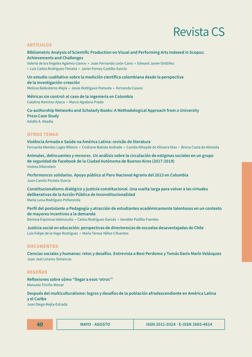 Investicesi's tweet photo. #CS40 📢 Aproximaciones emergentes sobre la generación de conocimiento científico 📝
Dossier de la @CSRevista (@icesi) editado entre Adolfo A. Abadía (@adolfoabadia) y María A. Tejada-Gómez (@matg20).
Ver contenido 🔓 https://t.co/A8VnHBdC6G 👈
#IcesiInvestiga #Revista_CS #RT https://t.co/1m0sGddyKl