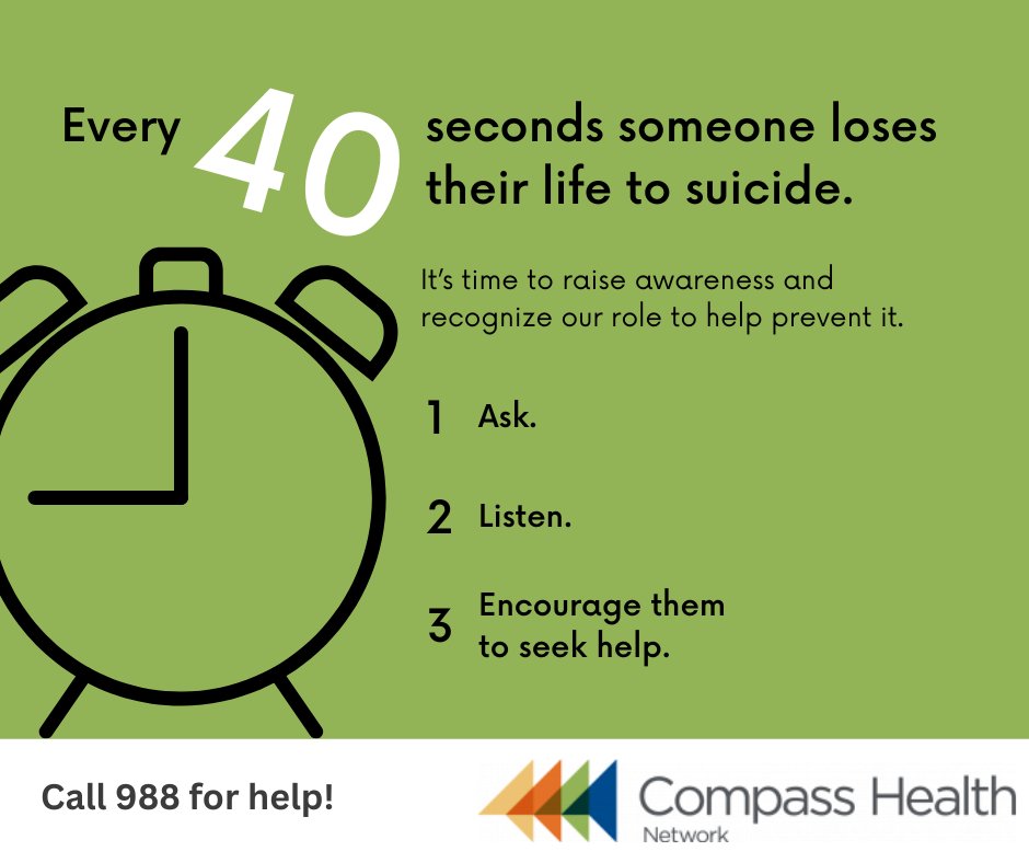 Save the Number, Save a Life
Save the number, save a life. Add the 988 Suicide &amp; Crisis Lifeline (988) to your phone now—it could save a life later. Trained crisis counselors are available to talk 24/7/365. 

#suicidepreventionday #suicideawarness #youarenotalone #BeThe1To