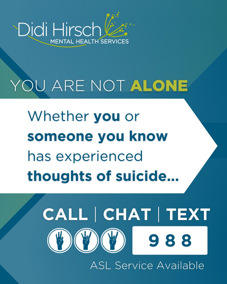DidiHirsch's tweet photo. Breaking Barriers! The #988 Suicide &amp; Crisis Lifeline now provides nationwide American Sign Language #ASLServices for Deaf and Hard of Hearing callers. Connect with the support you need. #SPM23 https://t.co/C9vccpIg98