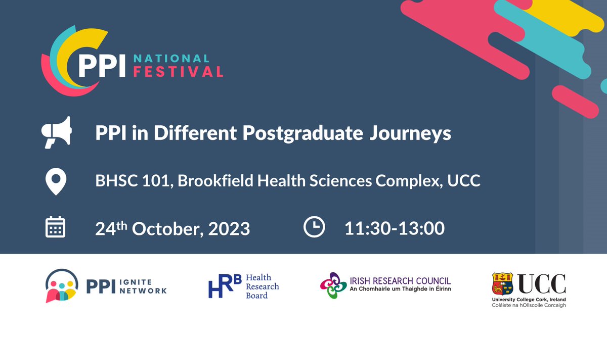 paulanleocadio's tweet photo. 📣 Join us at the in-person Public and Patient Involvement (PPI) event! 

REGISTER: https://t.co/XXZzMO7rAV

Postgrads from @UCC will share their PPI research journey, challenges, and solutions. Let's connect! 

Light refreshments provided🍪

RTs appreciated. @PPI_Ignite_UCC https://t.co/tNDHsiy34L