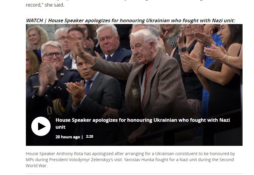 D_Bomb17's tweet photo. Absolutely hilarious thumbnail by  @CBCNews here. Almost looks like a Hitler salute! https://t.co/5ORQdnWcd9