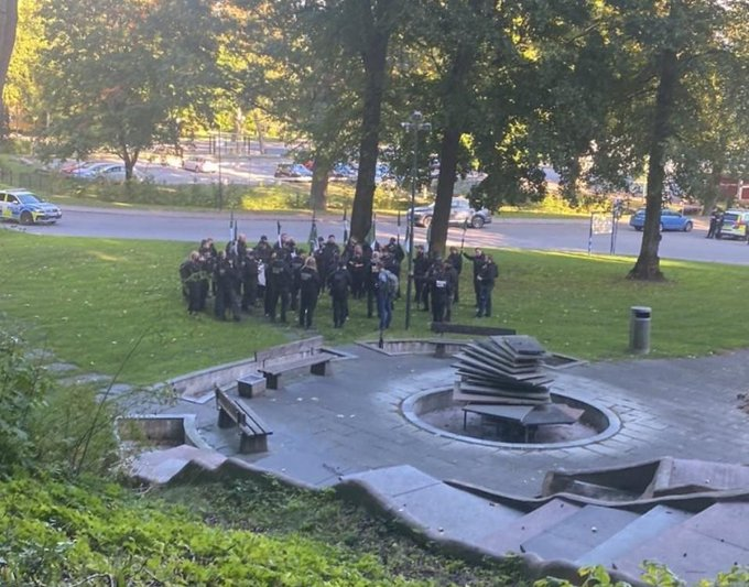 afauppsala's tweet photo. I Lördags höll Nordiska motståndsrörelsen en oannonserad demonstration i Uppsala. Läs AFA Research genomgång av deltagarna: 
https://t.co/YyTQTK9Bcy https://t.co/WENsgATDkq