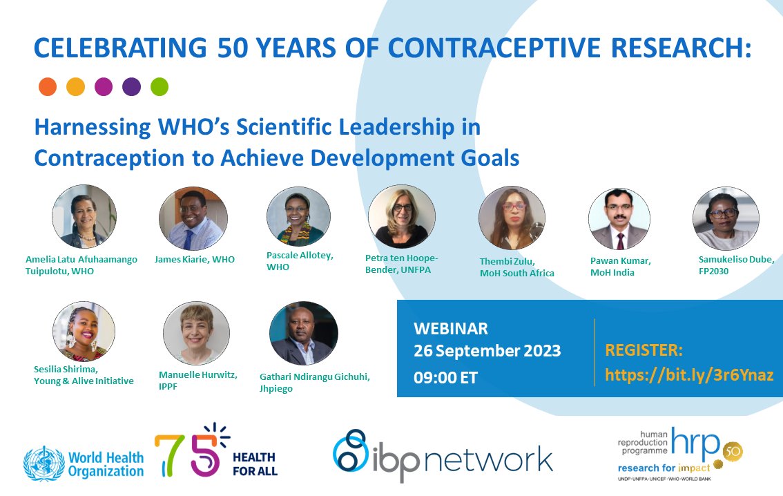 Join us as we celebrate #worldContraceptionDay! 26 SEP 9 AM ET/3 PM CET. We have an exciting lineup of speakers from @WHO, @UNFPA, @Jhpiego, @ippf, @FP2030Global, Ministries of Health & @youngandalivetz. bit.ly/3r6Ynaz