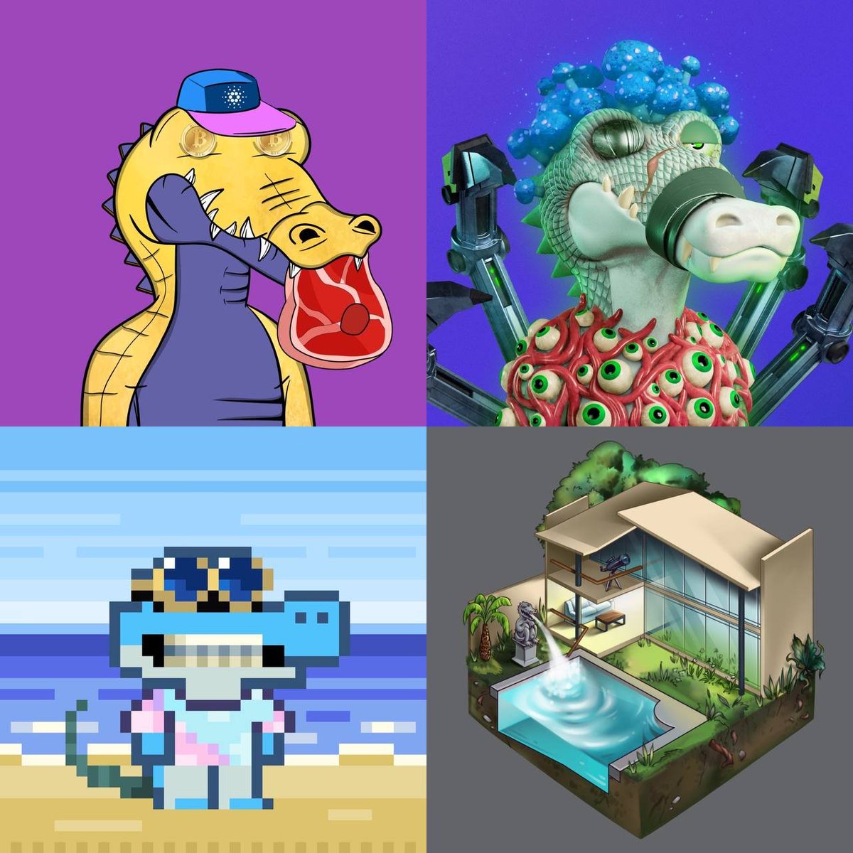 Looked through the comments on my last post and jumped into the project that was mentioned the most by #CardanoCommunity, yes <a href="/CardanoCrocClub/">Cardano Crocs Club</a>. Picked up 2 full high rarity sets, now happily staked and earning $C4 &amp; $NET 🔥🔥🔥
What shall I look at next? 🤔