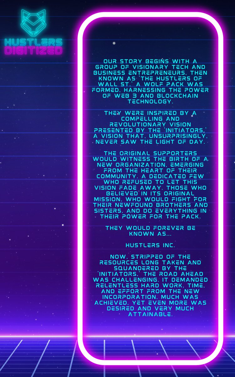 Tbone_Mendes's tweet photo. HEY HUSTLERS! 👋🏽🙂

Myself the team and our ambassadors  have been developing the lore of the Digitized wolves and we’re thrilled to present the beginning of what is shaping up to be an incredible story! 📖🔥

This marks the dawn of a new chapter in our journey! HUSTLERS INC is evolving, and we invite you to join us in the exciting future that lies ahead! 🙌🏽

💥 @HustlersWallSt 💥

I’ve loved being part of writing the start of this story. Something I’ve never done before but have been enjoying immensely. Who’d of thought?! 🤯

Lots more work to do on it and plenty more exiting tales to tell.

Can’t wait to share the next part… soon! 🤩

THE WOLVES ARE COMING… 🐺