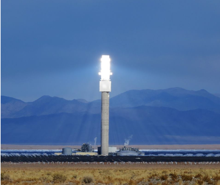 BasinRange's tweet photo. The Crescent Dunes Solar Project, BLM lands near Tonopah, NV has new owners and operates 40 to 50 % of the time. We found out it burned this golden eagle 2 years ago in the deadly radiant #solarflux of the receiver tower. It did not survive. https://t.co/eGSFhXNeRZ