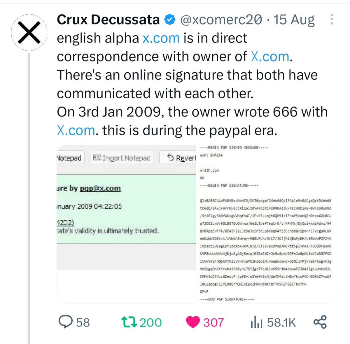 whoistheDev's tweet photo. January of 2009 sound significant to anyone?
#xcomerc20 #CruxDecussata #crux
#whoistheDEV https://t.co/QHfAC4s2c8