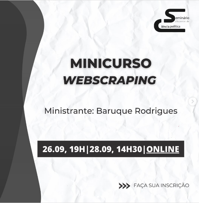 baruqrodrigues's tweet photo. Fala, glr do twitter. Amanhã vou tá dando um minicurso de webscraping.

Começa amanhã as 19h, quinta é as 14:30. Até breve.

o link é esse aqui

https://t.co/Y0hjCe2wxD https://t.co/yzuYiQgRIh