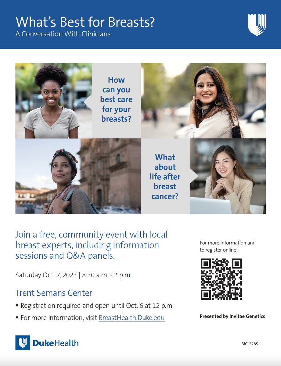 Duke Surgical Oncology (@dukesurgonc) on Twitter photo 🎉Join <a href="/DukeCancer/">Duke Cancer</a> and <a href="/DukeSurgery/">Duke Surgery</a> for #BreastCancerAwarenessMonth at 7th annual "What's best for breasts?" on Oct 7th! 🤩 Free community event, all about breast! breasthealth.duke.edu/WB4B 🎉Join <a href="/DukeCancer/">Duke Cancer</a> and <a href="/DukeSurgery/">Duke Surgery</a> for #BreastCancerAwarenessMonth at 7th annual "What's best for breasts?" on Oct 7th! 🤩 Free community event, all about breast! breasthealth.duke.edu/WB4B