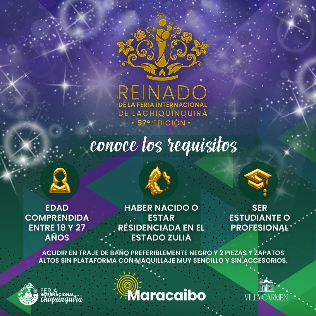 CASTING ABIERTO. ✨👑

La Feria Internacional de la Chinita 2023 está cerca y ya estamos listos para seleccionar a la Reina de la Feria.

Queremos invitarte a participar en este casting para elegir a las participantes de este certamen. ¡Revisa los requisitos y anímate!