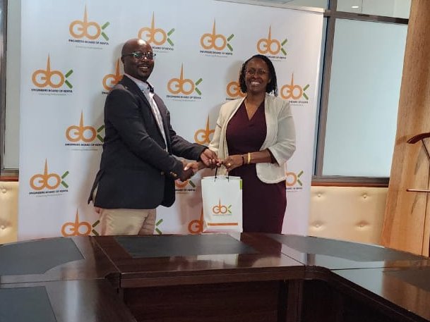 25/9/2023 – Joseph Alot – CEO, RACECA “A fantastic meeting with Eng. Margaret Ogai, CEO of <a href="/EngineersBoard/">Engineers Board of Kenya</a>, discussing ways to support the transition of graduate engineers to registered professional engineers for the growth and development of our local construction industry."