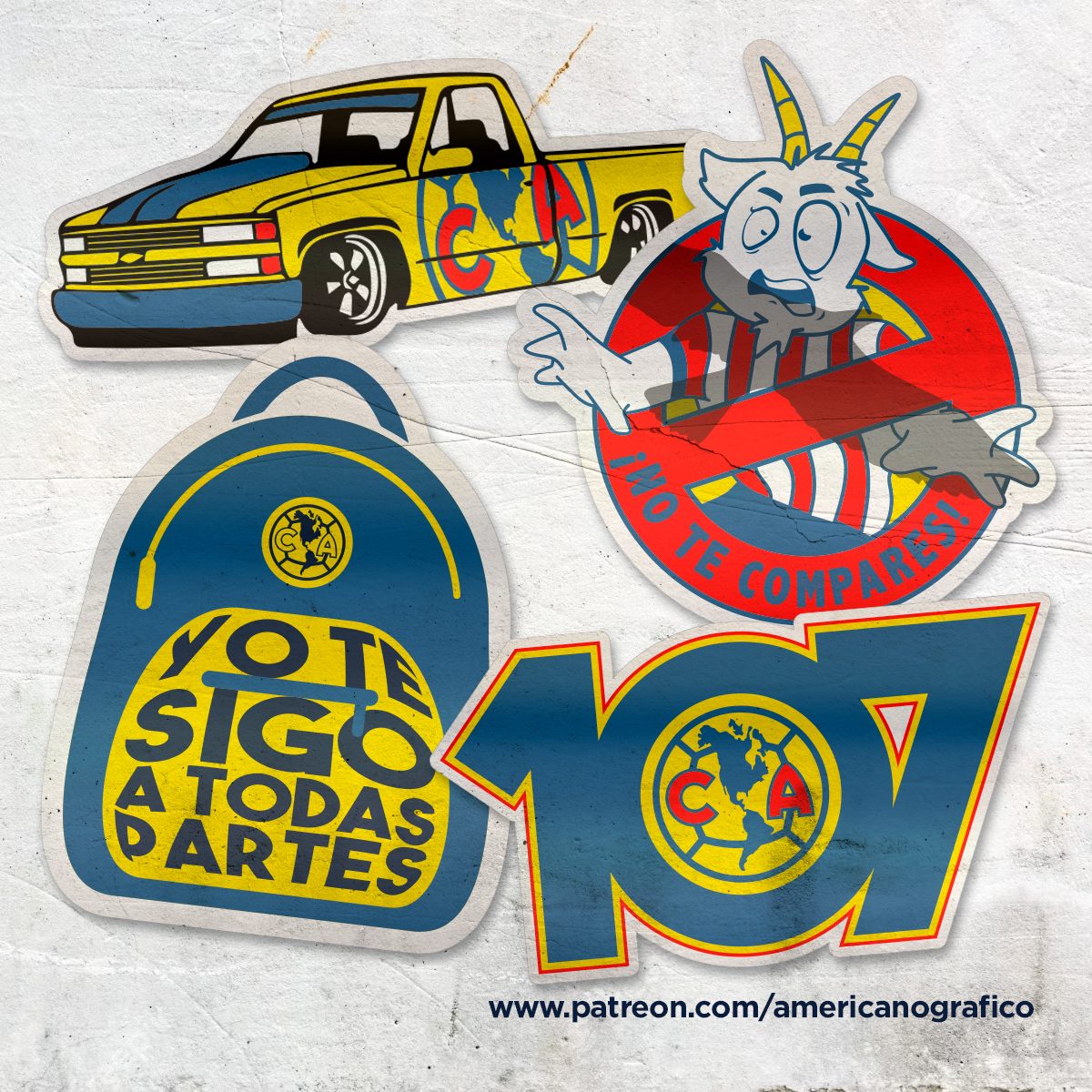 Only Good Stickers: Club America (Mexico) - 100 años de grandeza