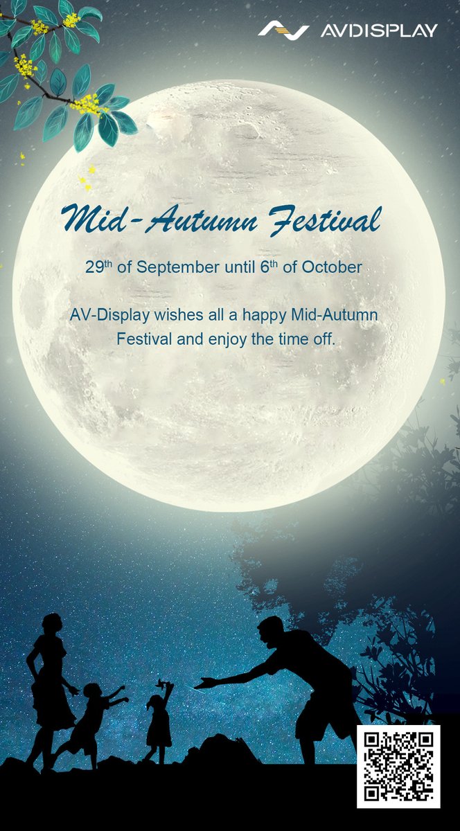 The 2023 Mid-Autumn Festival &amp; National Day holidays is coming up. There will be a total of 8 days off closing down from 29th of September until 6th of October.
AV-Display wishes all a happy Mid-Autumn Festival with your families and friends!