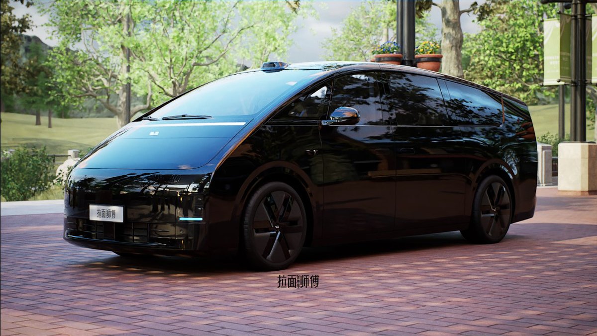 LaMianDesign's tweet photo. A new 3D prediction works. The new MPV of Li Auto. Named MEGA. Black. https://t.co/cgfbfngqXf