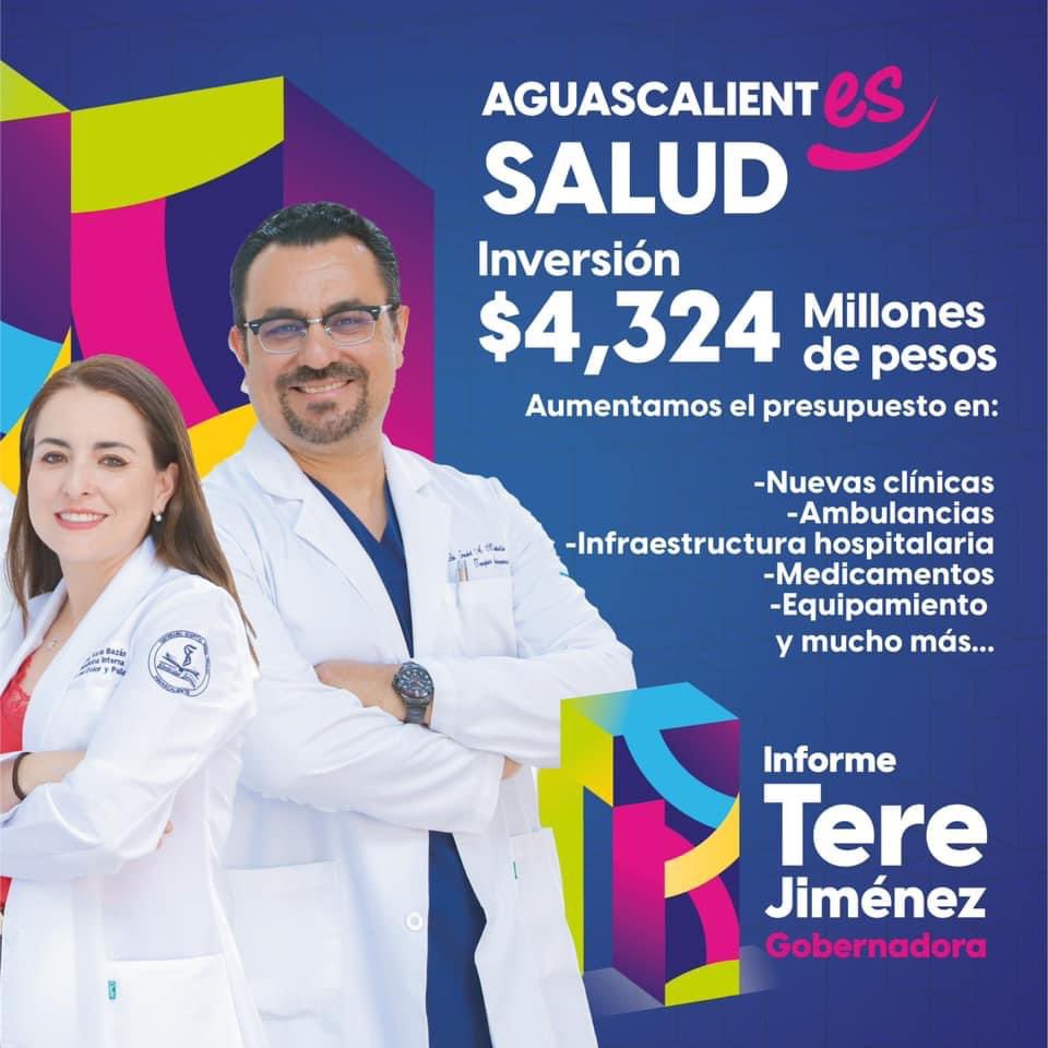 $4,324 MILLONES DE PESOS INVERTIDOS EN SALUD

Con una inversión histórica regresamos el Seguro Aguascalientes para que todas y todos tengan acceso a un servicio de salud de calidad.

#ElGiganteDeMéxico
#1erInformeDeGobierno
#TereJiménez
#Aguascalientes
