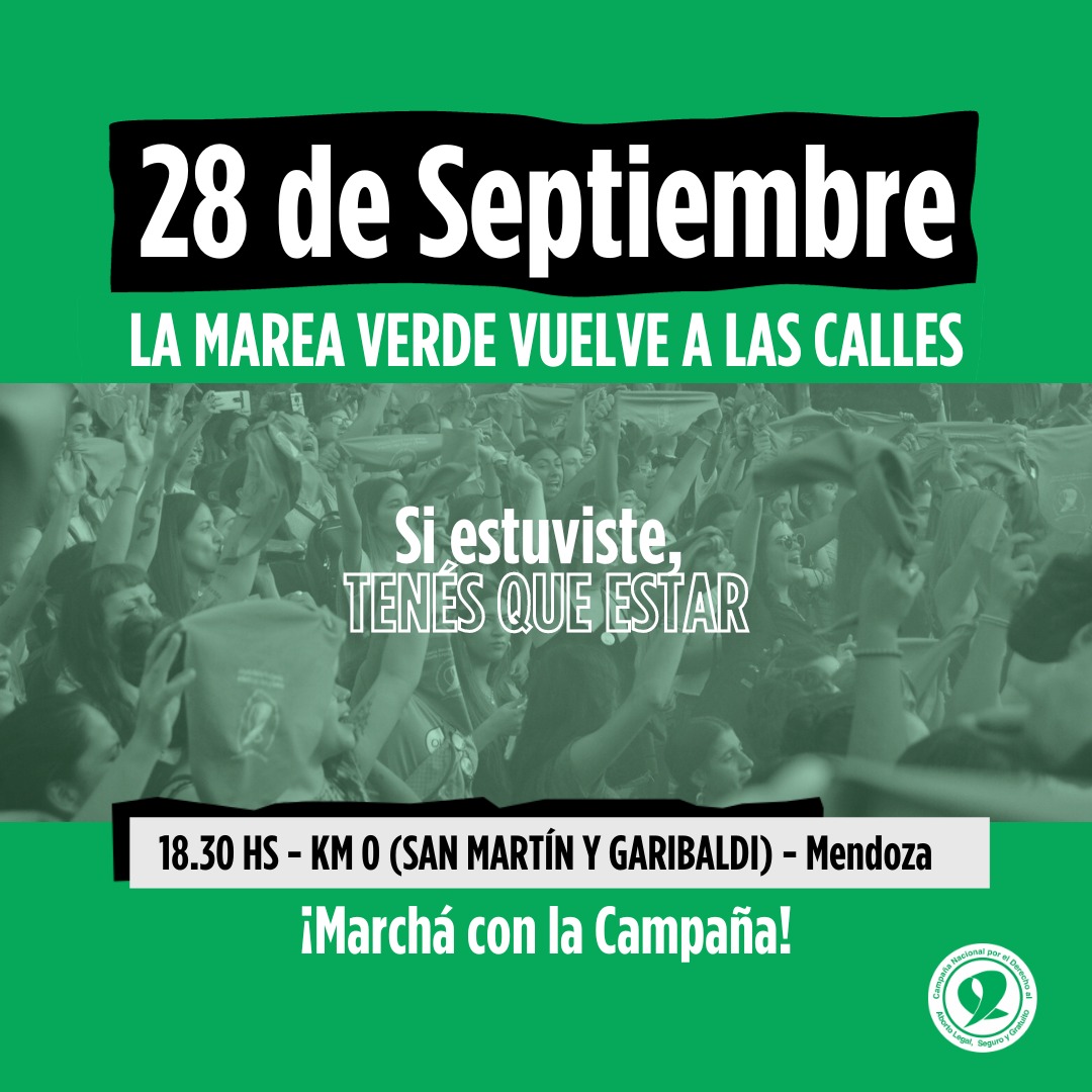 abortolegalmza's tweet photo. 💚 El #28S, fecha fundamental para los feminismos, nos vuelve a convocar en las calles. 
✊🏽 En este día de Acción Global por el Derecho al Aborto Legal, Seguro y Gratuito, marchamos en defensa de los #DerechosHumanos. 
💚 Traé tu pañuelo y sumate a marchar con la campaña. https://t.co/tl5VVMPdSk