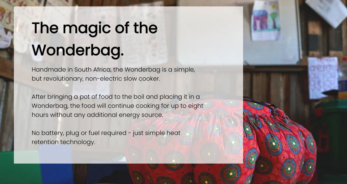 Let me introduce you to Wonderbag, an energy retention technology that slow cooks food. 

Saving on energy, carbon, and promoting #Sustainability all at the same time. It's a Genius idea. 

wonderbagworld.com

#Sustainability #Innovation #Future #Inspiration