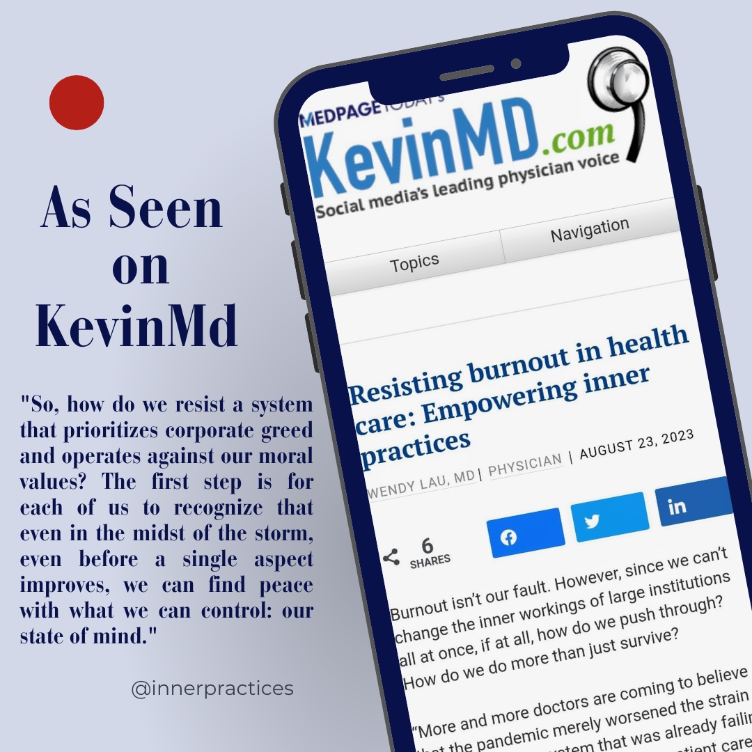 If you haven't had an opportunity to read my OpEd about resisting burnout on KevinMd yet, here's a snippet you may find useful. You can find it in its entirety at  kevinmd.com/post-author/we… Once you've read it, please share your thoughts in the comments. #physicianburnout