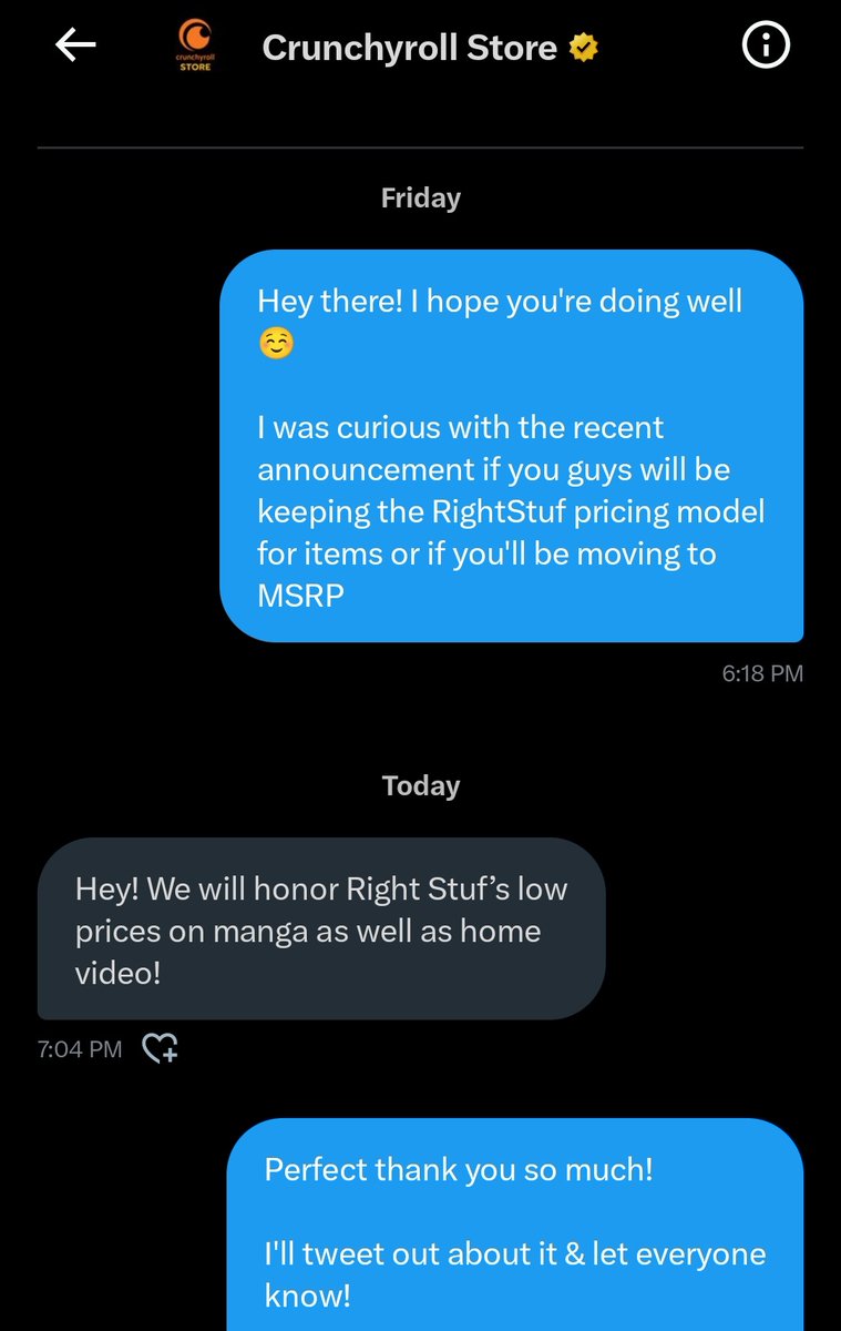 MangaAlerts's tweet photo. Crunchyroll confirmed to me via DM that they will honor RightStufAnime's pricing model on Manga & Home Video releases when the merge happens on October 10th https://t.co/GoVDn7dgTp