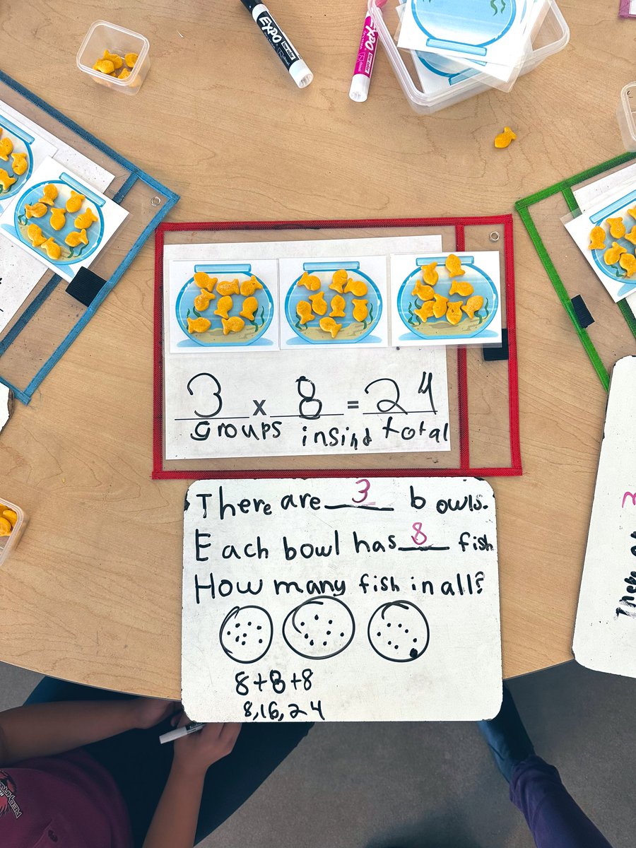 ValeriaMarivani's tweet photo. Math makes us HUNGRY.... hungry for more math ๐คท๐ปโโ๏ธ OR hungry to eat our equal groups of fish ๐ ๐ #multiplication #equalgroups #math #iteachmath https://t.co/1hTLm5P2Mx