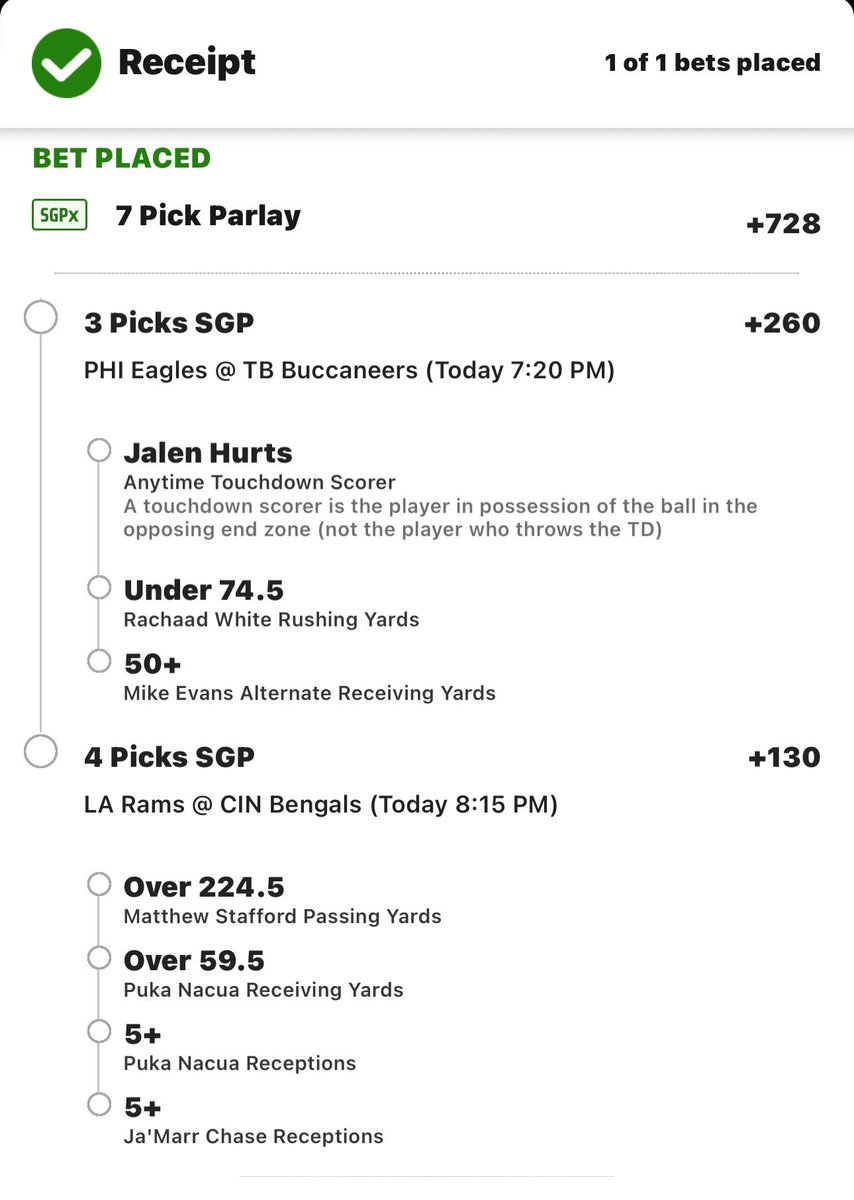 My first official play since I’ve partnered with <a href="/propsdotcash/">Props.Cash</a> 

📊📊📊

If this parlay hits, one person who #Retweet this will get $50!
#GamblingTwitter #GamblingX
#NFL