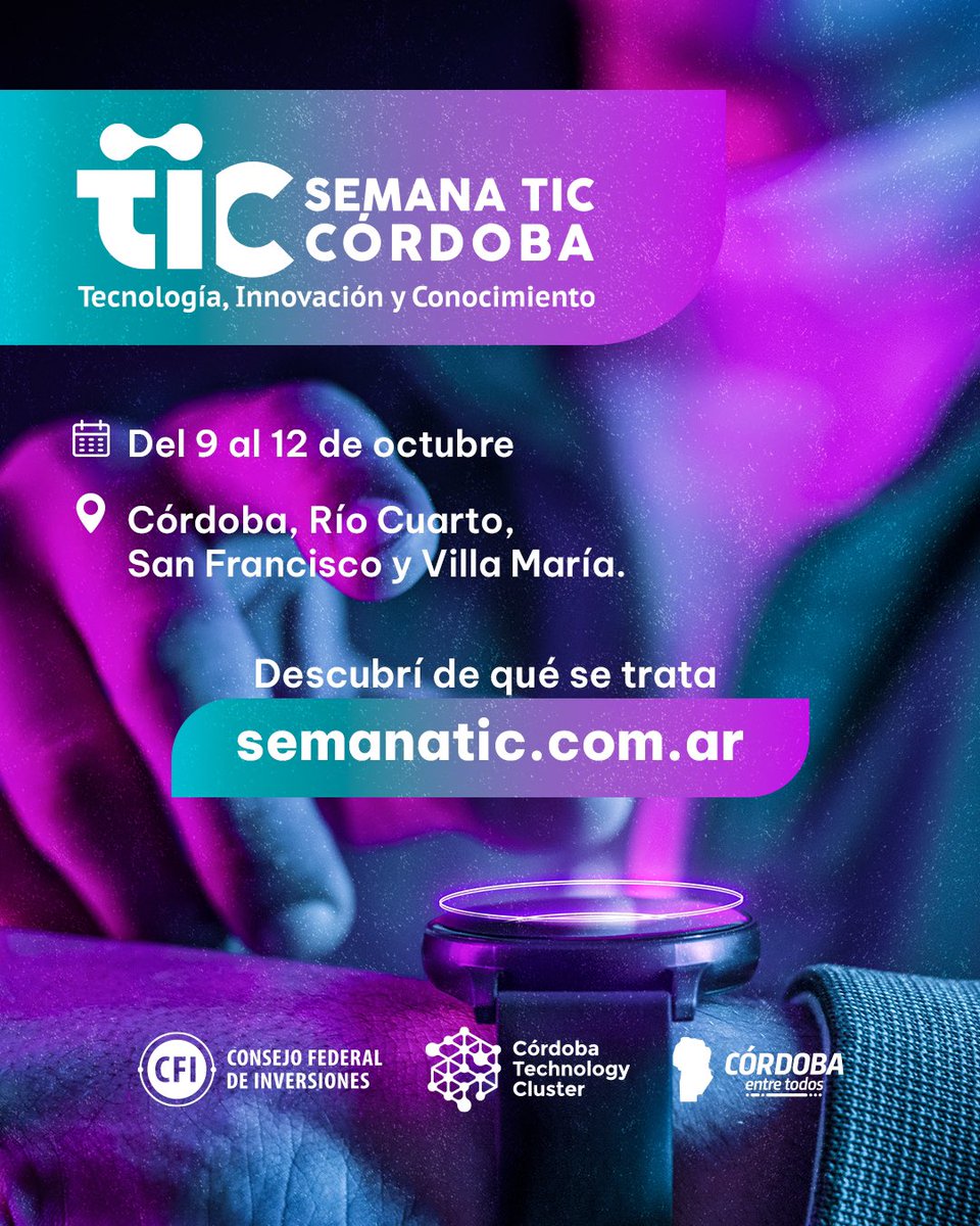 ¡Llega una nueva edición de la semana TIC! 

Agendá estas fechas y no te pierdas uno de los eventos tecnológicos más importantes del interior del país.
