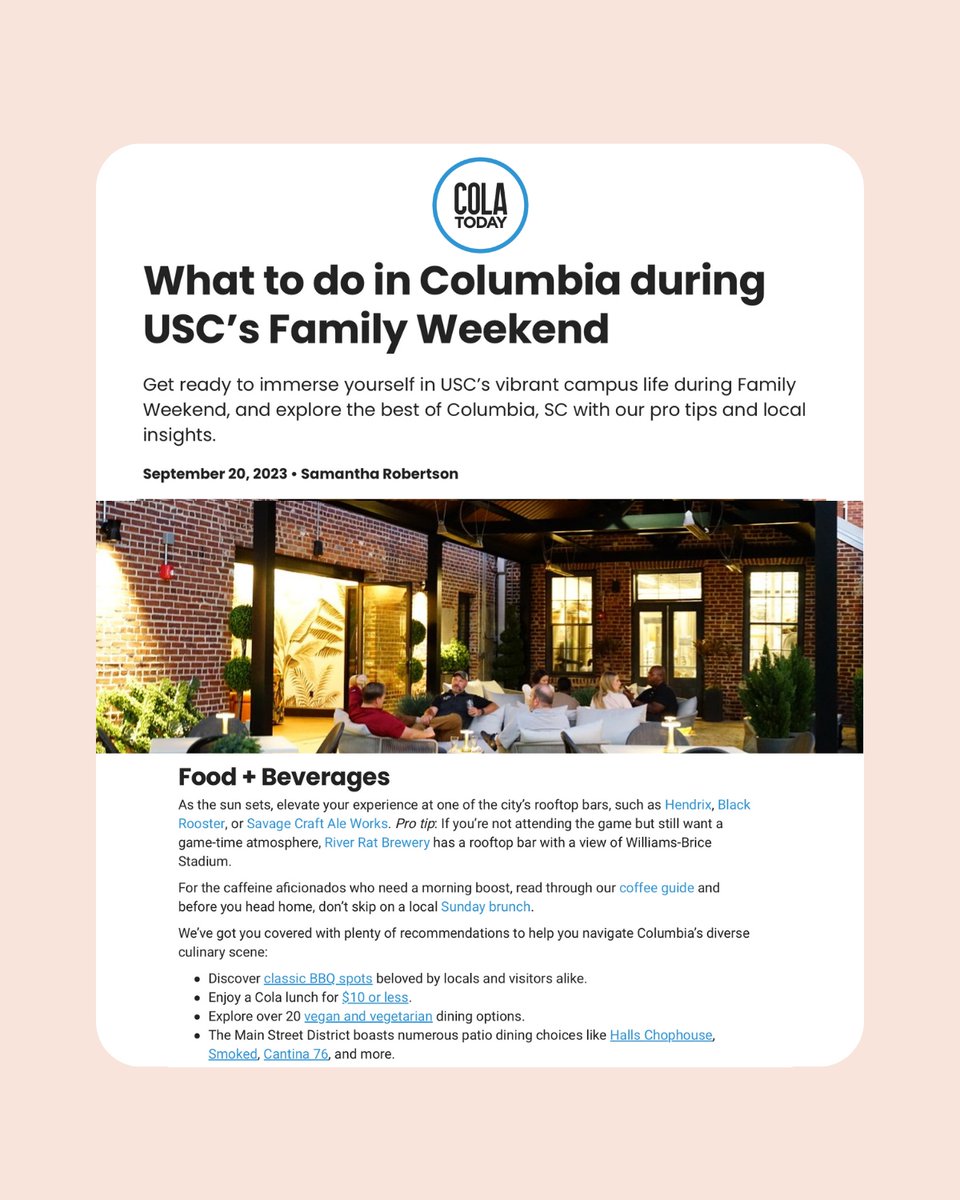 A great family weekend at Smoked SC! Thanks for the shoutout to one of our clients <a href="/colatoday/">COLAtoday</a> &amp; Sam Robertson✍🏼

You can read more of the article at the link below!
🔗colatoday.6amcity.com/what-to-do-in-…