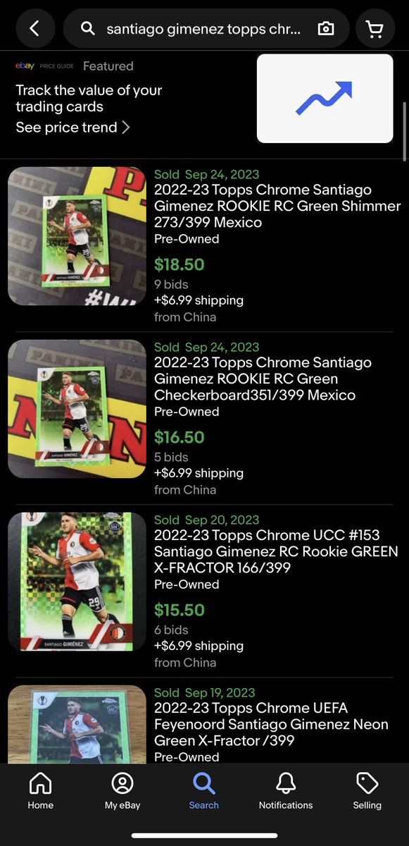 Card_Slayer819's tweet photo. Santi Gimenez Topps Chrome Green /399 RC
$15
Shipping:
USA Only
$5 BMWT
$1 PWE (1-2 Card Max)
#brickslayer https://t.co/pSXaZ4b9yW