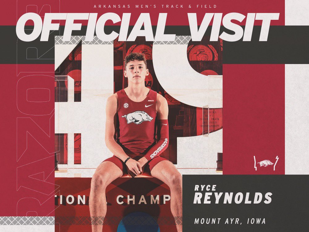 ReynoldsRyce's tweet photo. Another great official visit! Thank you @TrackTravis and @RazorbackTF for inviting me down to Fayetteville! Woo pig sooie? 🐗 #officialvisit #notcommitted https://t.co/Zhoaq5e2R2