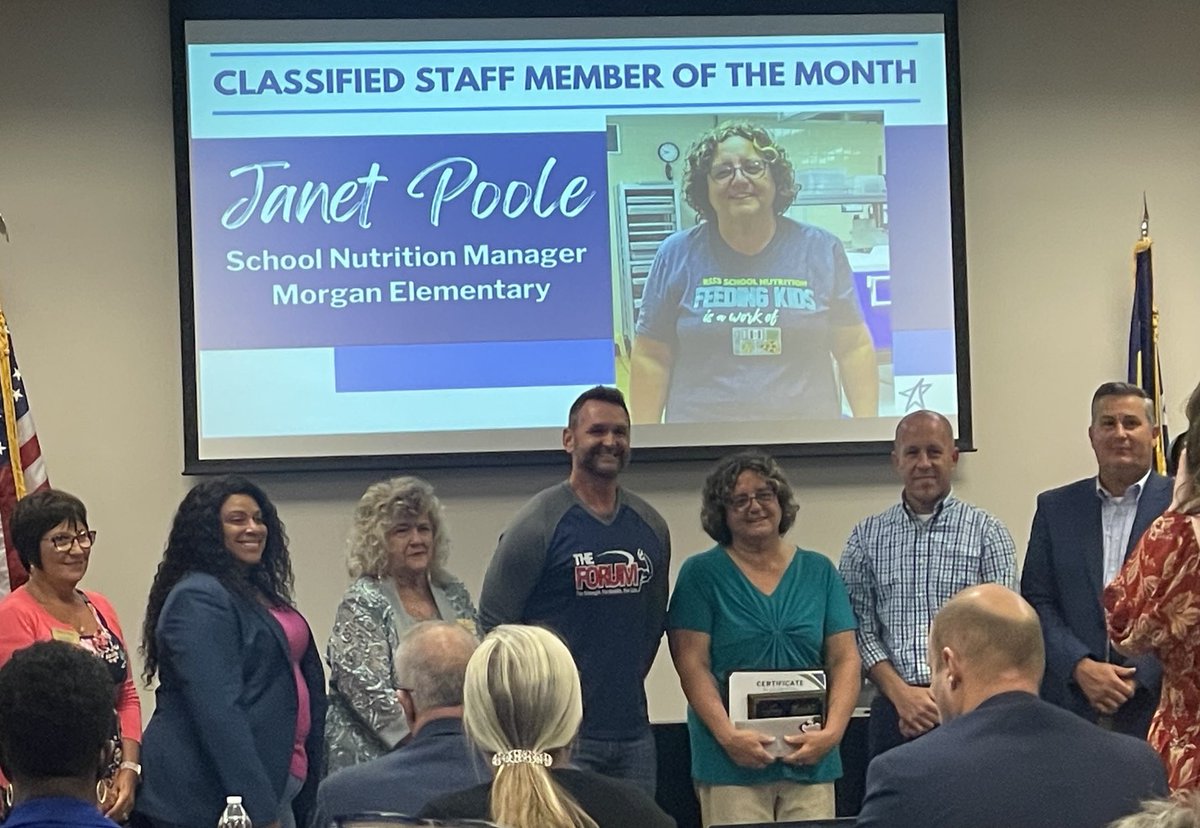 Congratulations Janet Poole on winning RSS staff member of the month! A well deserved honor. She always goes above and beyond to take care of our students.