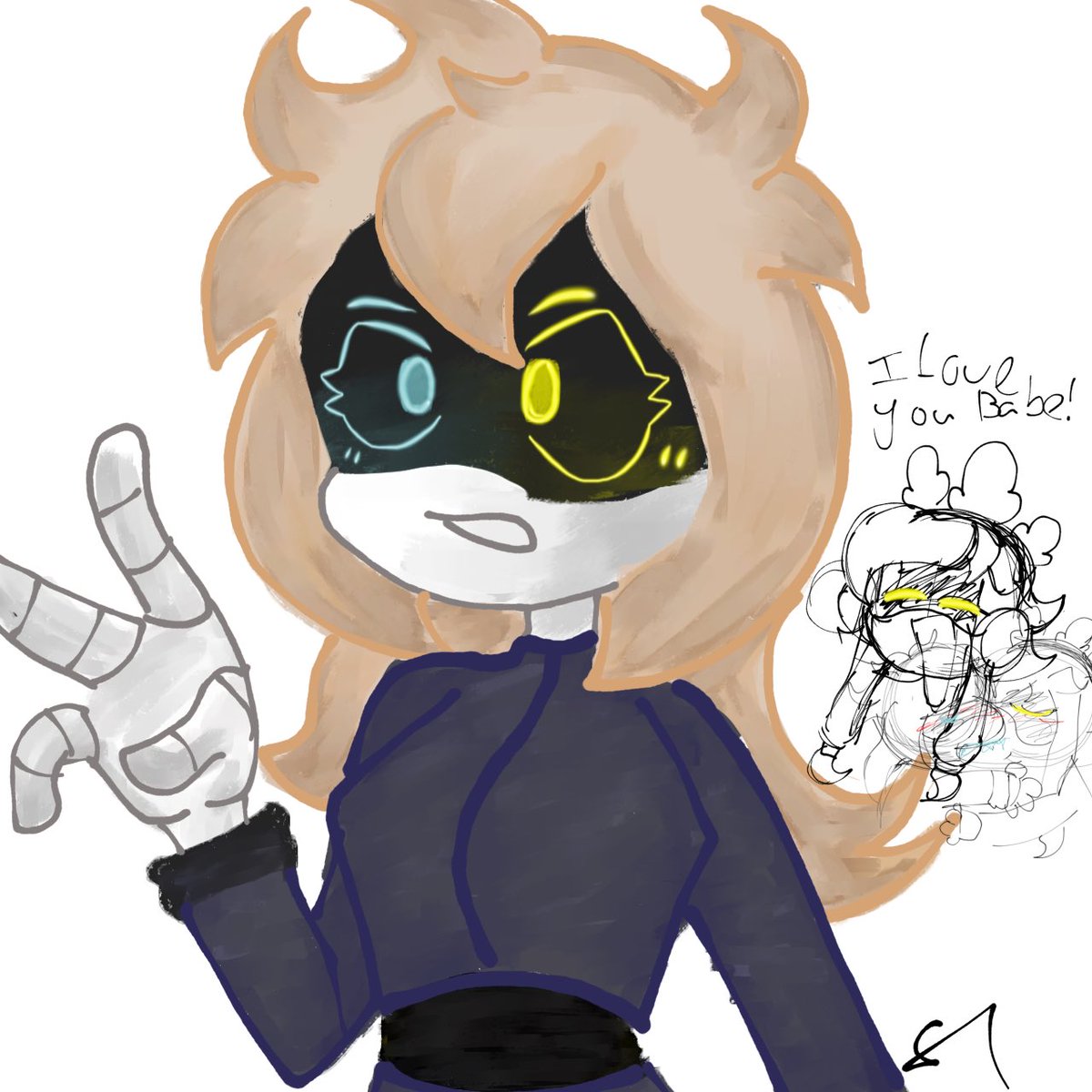 SkittlesQueens's tweet image. Fanart for @9SarahART9 (sorry for messing up the hand I DON’T HAVE MY PEN RN)
#muderdrones #muderdronesoc