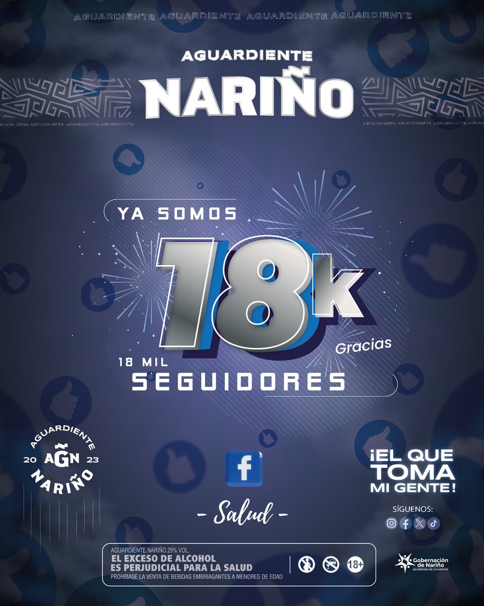 💙🎉 ¡Hoy celebramos un grandioso logro! Gracias a todos nuestros leales seguidores, hemos alcanzado la cifra de 18,000 followers en Facebook. 🥂✨ Es un honor tenerlos a todos como parte de nuestra comunidad, sin ustedes, esto no sería posible. 

🧊🥇¡𝗦𝗔𝗟𝗨𝗗! 1️⃣8️⃣Ҡ