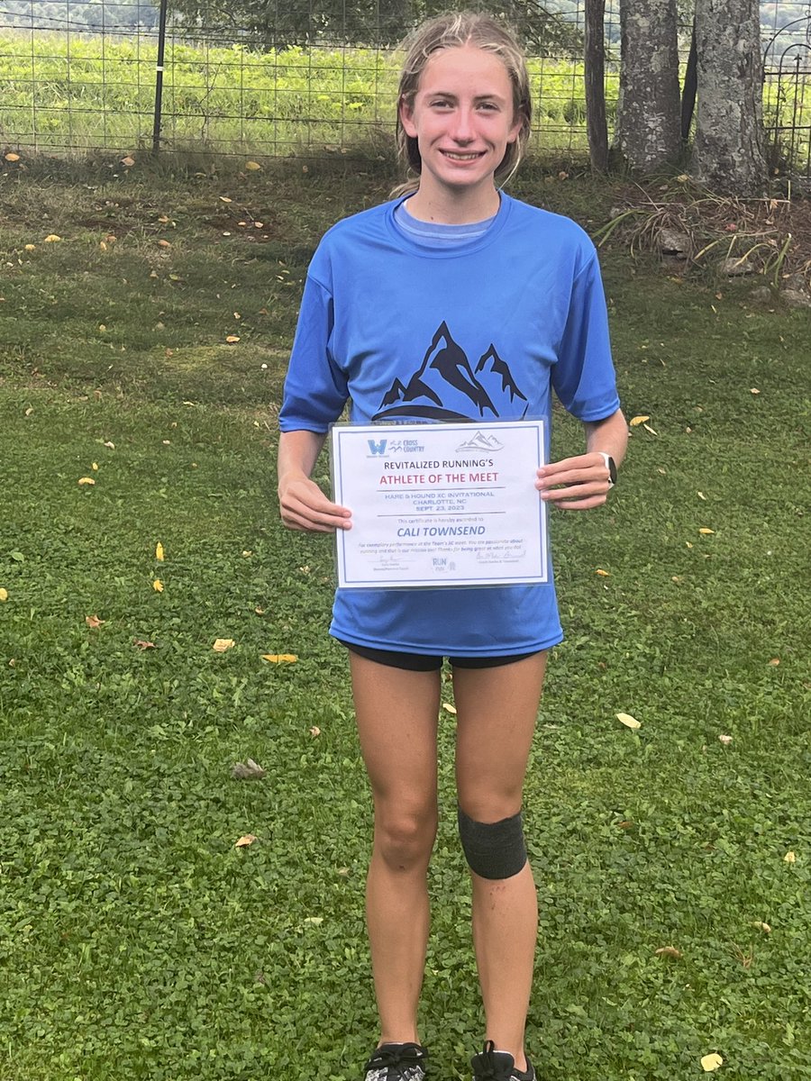 Revitalized Running’s
MS XC Athlete of the Meet

Cali Townsend is a 8th Grader @ Parkway. Why would someone who does a face plant, requiring stitches to her knee, get up and finish the race? T-E-A-M!!

Thanks RR for supporting our runners! Check ‘em Out @

revitalizedrunning.com